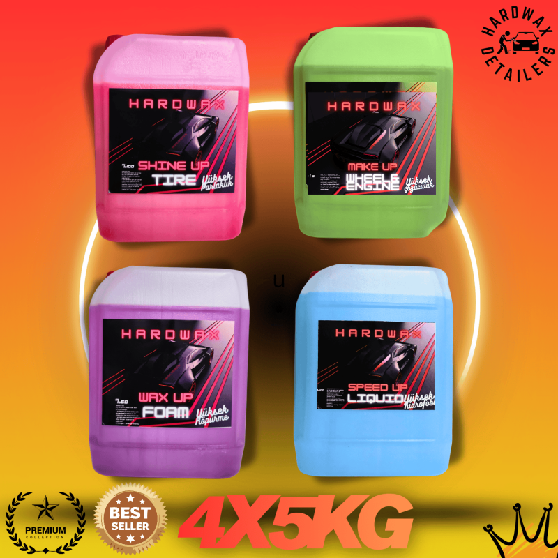 4 x 5 kg Oto Yıkama Seti KÖPÜK+LASTİK+JANT+HIZLI CİLA 50 YIKAMA