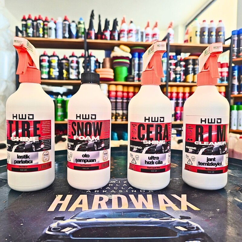 Hardwax Hwd Series 4 x 500 gr Fırsat Seti Snow Foam+Cera Shine+Tire Shine+Rim Cleaner
